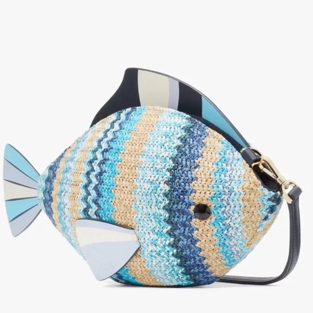 Kate Spade What A Catch 3D Fish Crossbody Bag Novelty Purse Blue NWT